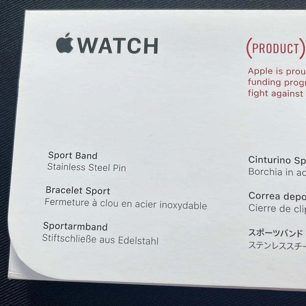Authentic Apple Watch RED Sport Band 45MM Apple Vibrant Red Wristband Size: S/M